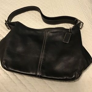 Black leather Coach hobo